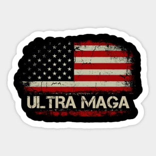 Ultra Maga Conservative Us Flag Anti liberal Sticker